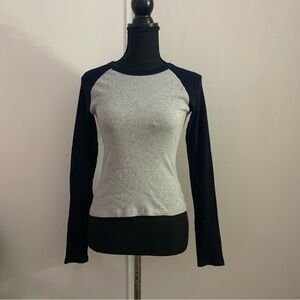 Brandy Melville Women's Grey and Black Shirt